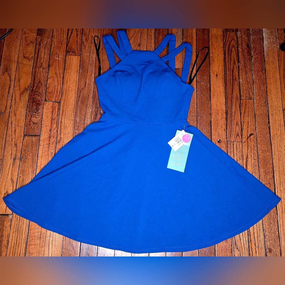 NEW B. Smart Size 7 Sleeveless  Women's Dress Color Royal Blue NWT Fit Flare W4